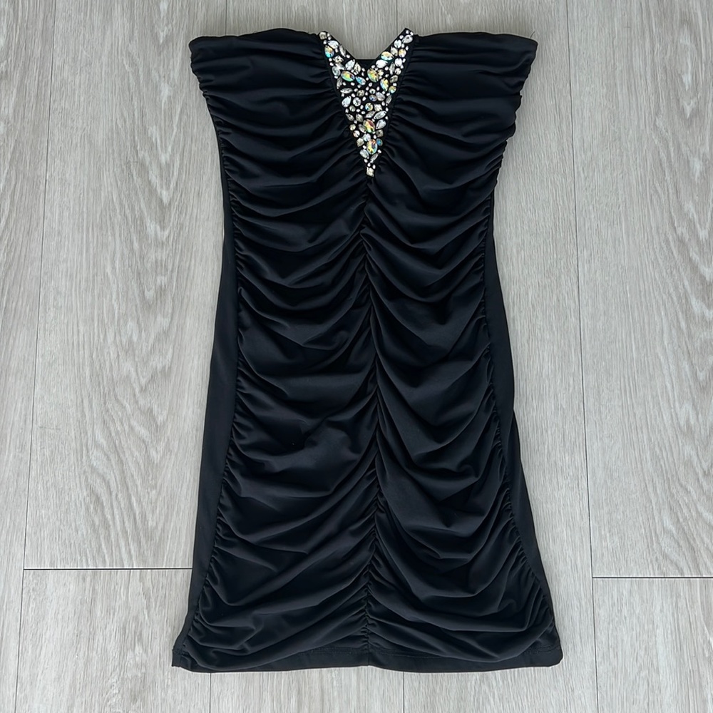 Deb Strapless Black Cocktail Dress